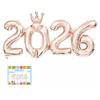 2026 Crown Number Foil Balloons for New Year Eve Party Decoration Supplies Navidad Christmas 2025 Photo Props Gifts