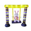 Inflatable Bunny On Swing Easter Outdoor Yard Decoration for Families, Homeowners,