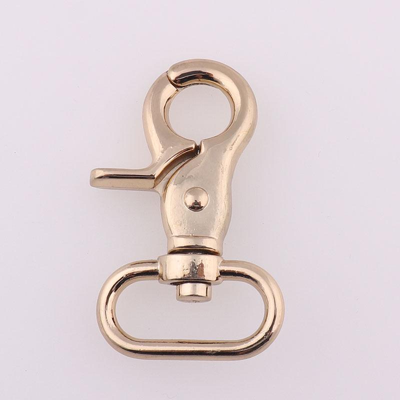 57mm Light Gold Plated Alloy Dog Hook Buckle - Eco-friendly Metal Keychain & Luggage Bag Accessory