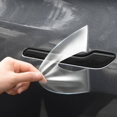 For Tesla Model 3 Model Y 2017-2025 Door Handle Scratch Protector - Inverted Door Handle Paint Protective TPU Film Car Clothing