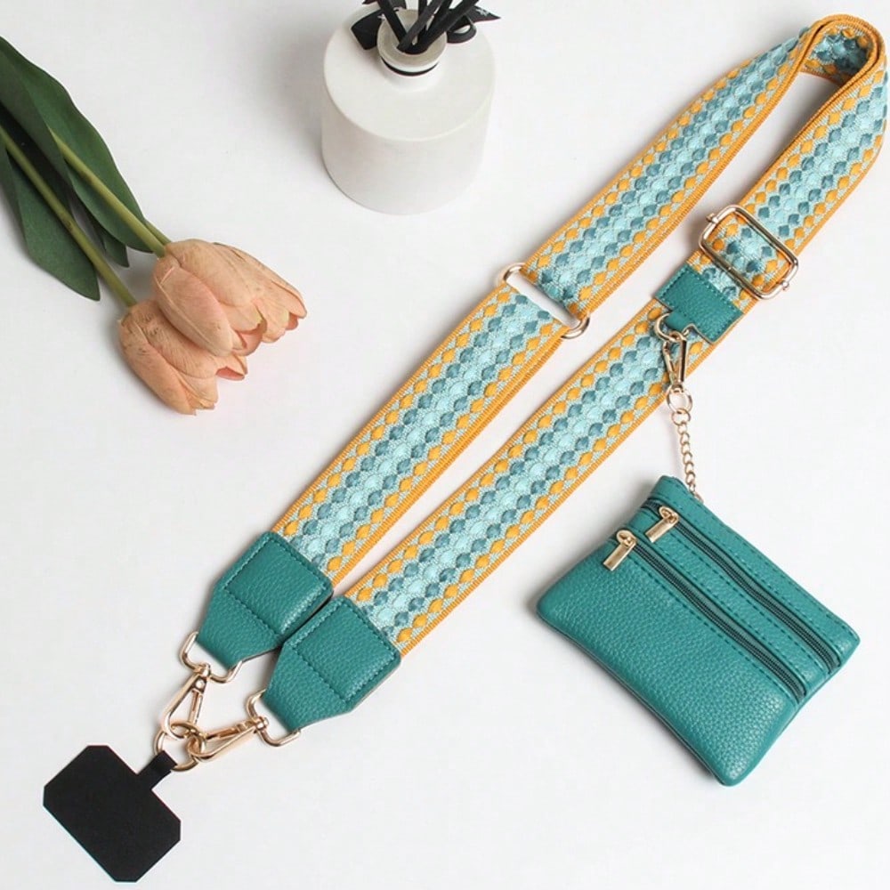 Handytaschen-Riemen, Langer Schultergurt, Ersatzgurt für Damenhandtasche, Verstellbarer Nackengurt, Wechsel für kleine Tasche, Schultergurt. D beige