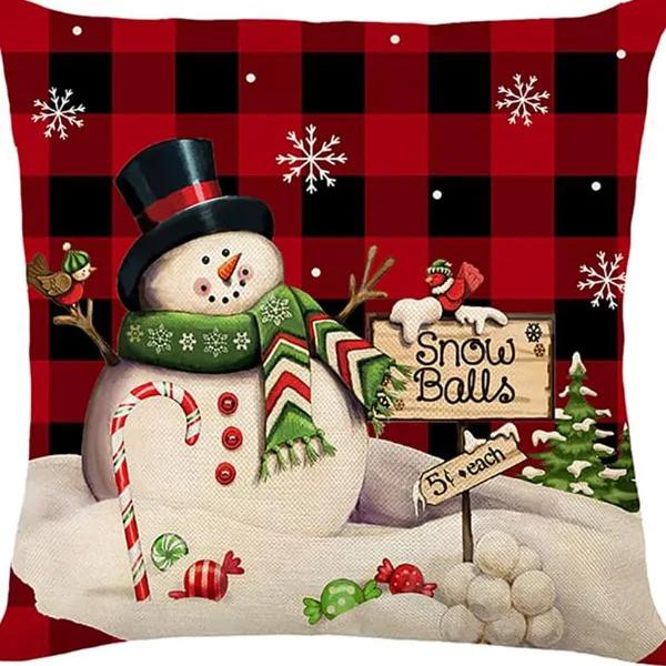 Winter Series Christmas Eve Linen Pillowcase Home Living Room Sofa Bedroom Cushion
