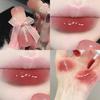 Søt sløyfe Lip Gloss Lasting Mirror Vann Lip Glaze Glitter Fuktighetsgivende leppestift Krystall Jelly Lip Tint Korean Makeup Kosmetikk