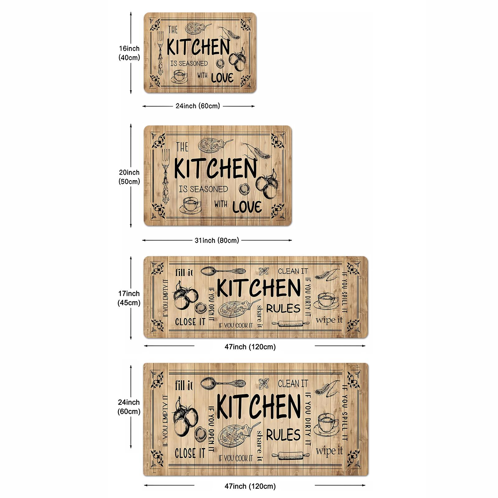 

4 размера на выбор Кухонный коврик, Нескользящий декоративный коврик для гостиной Используется в прачечной, ванной комнате, у входной двери, Домашние напольные ковры 40X60CM