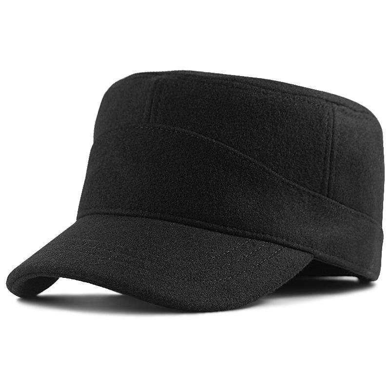 Winter Hat Men's Flat Top Men's Hat Large Size Autumn and Winter Piled and Thickened, Sealed Casual Winter Hat