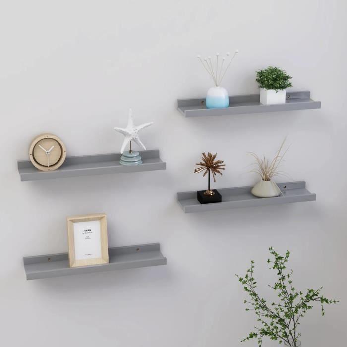 VidaXL Wall Shelves 4 Pcs Grey 40x9x3 Cm