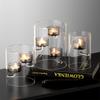 Creative European Glass Candle Holder Elegant Transparent Windproof Candle Stand Romantic Candlelight Dinner Home Decoration