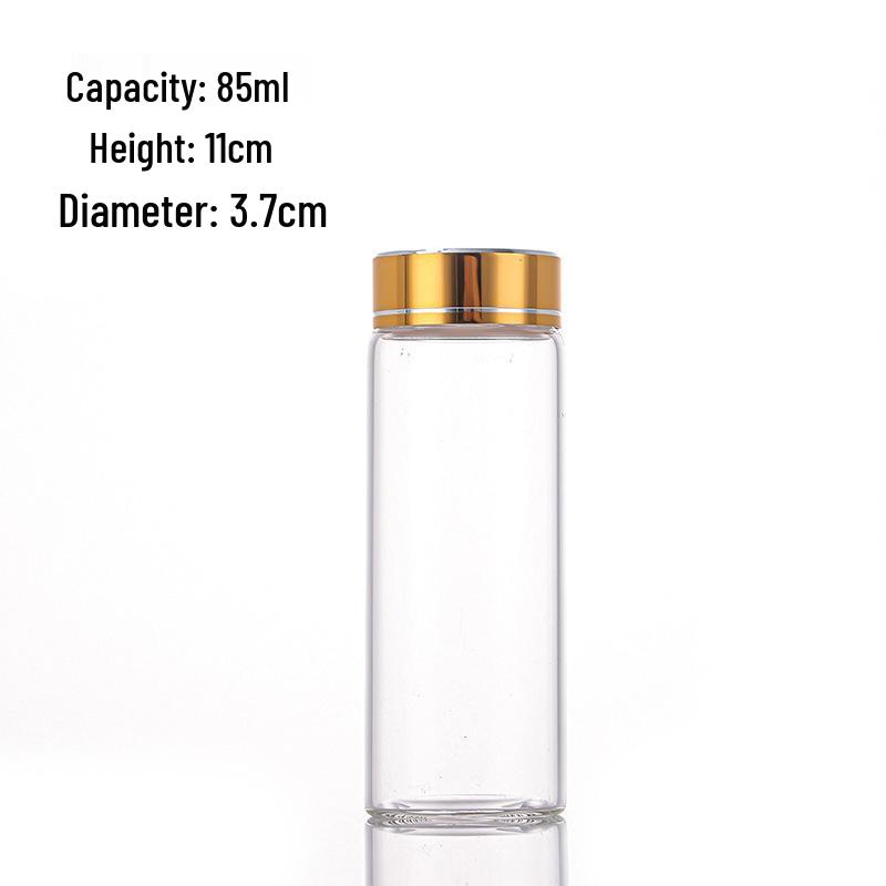 Gold-Capped Glass Test Tube Coffee Bean Storage Jar