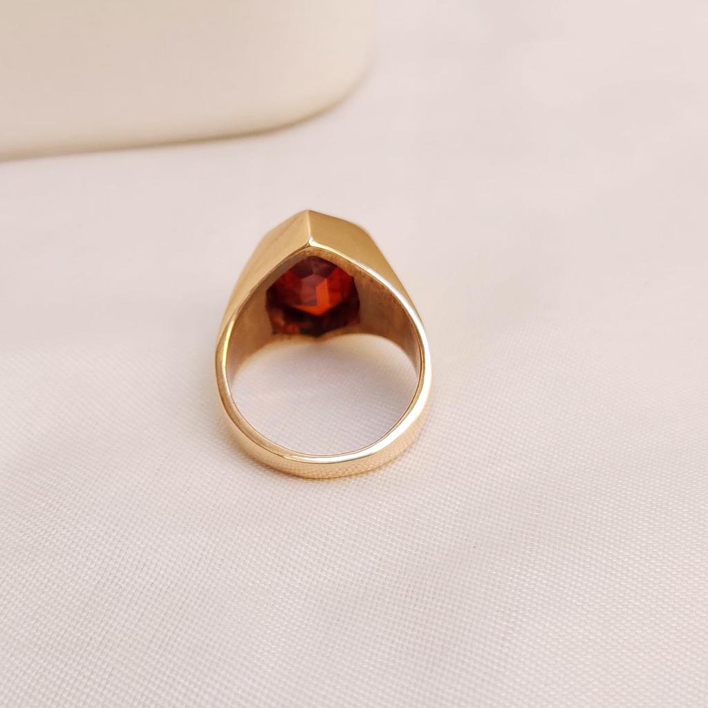 Almandine Garnet 925 Sterling Silver Yellow Gold Fill Ring Jewelry, Birthstone Gift Ring Jewelry
