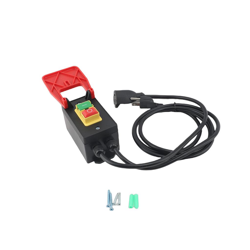 Emergency Stop Paddle Switch Power Tool Pushbutton Switch with Wire and Cover for Table Saw Router Table Drill Press