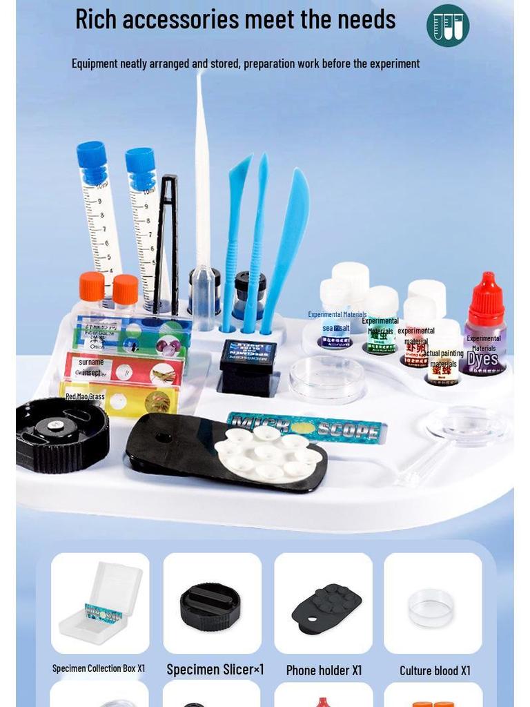 Calibrated 4800x Microscope Science Set for Elementary Students