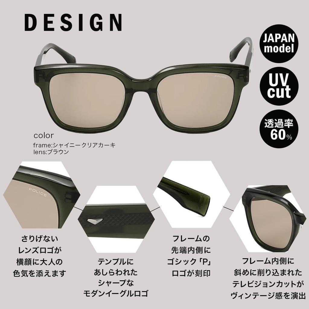 Square Sunglasses SPLT71J 5204CD [Police][Authorized Import] Men's