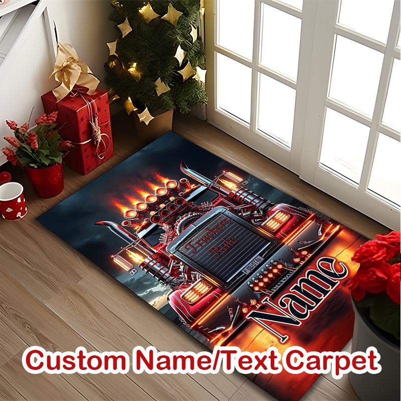 Semi-Truck (3) Print Area Rug, Multi-functional Office Chair Sofa Carpet, Easy Clean Carpet for Home and Living Spaces