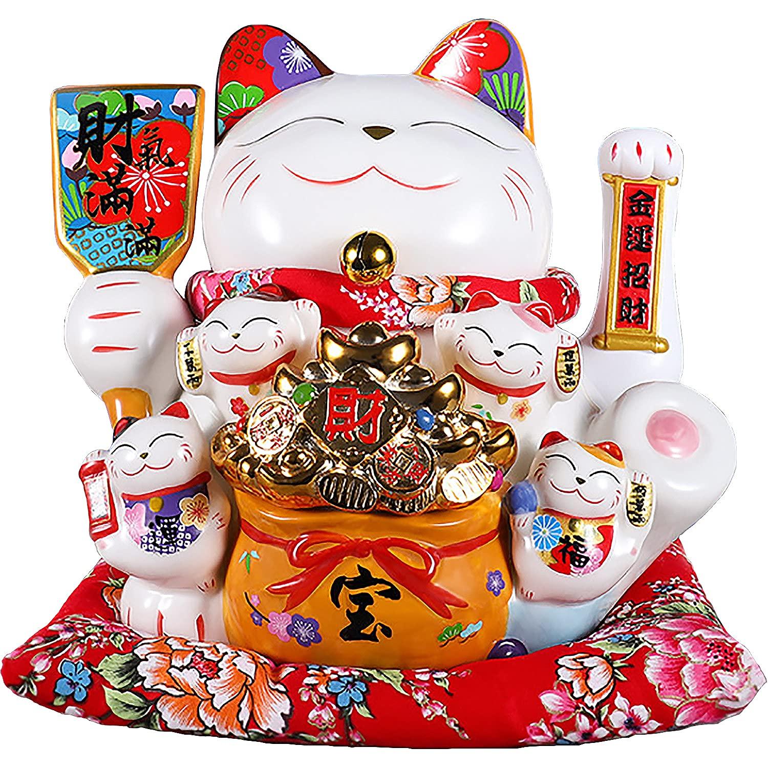 

EnergyPower Electric Premium White Porcelain with Cute Cat with Automatic Arm A perfect gift for a store opening or business A lucky charm for