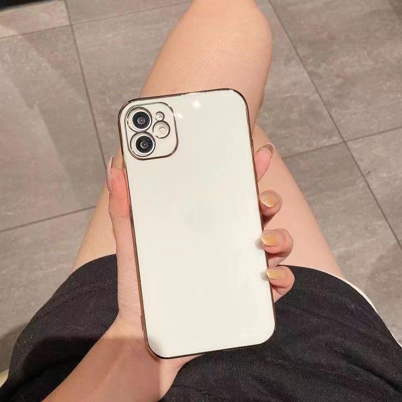 Applicable To iPhone16 Mobile Phone Case 12 Simple Apple 15Pro Anti-drop 11 Protective Case 8 Electroplated 14 Silicone Soft Case