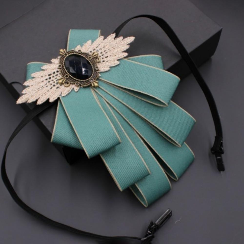 Fashion Faux Stone Men's Suit Lapel Flowers Alloy Polyester Bow Tie Necktie Neck Decoration Groom Formal Suit