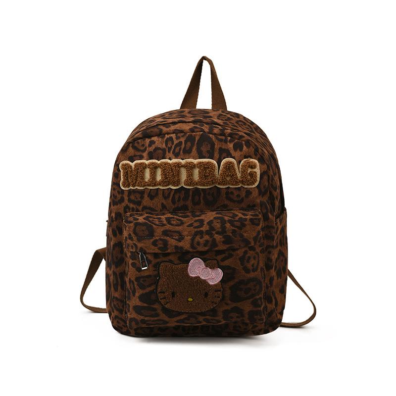 Fashion Large-Capacity Primary School Schoolbag Trendy Cool Leopard Print Boys And Girls Backpack Cartoon Cute Kitten Children S Backpack