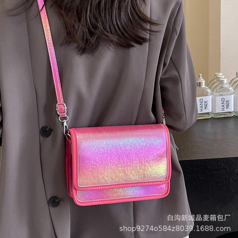 This year's popular fashion colorful small bag women's bag 2025 new trendy explosion shoulder crossbody small square bag
