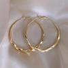 Vein Circle Large Earrings Design Senior Sense Temperament Light Luxury Earrings Exaggerated Elegant Simple Lightweight Minimalist Hoop Earrings