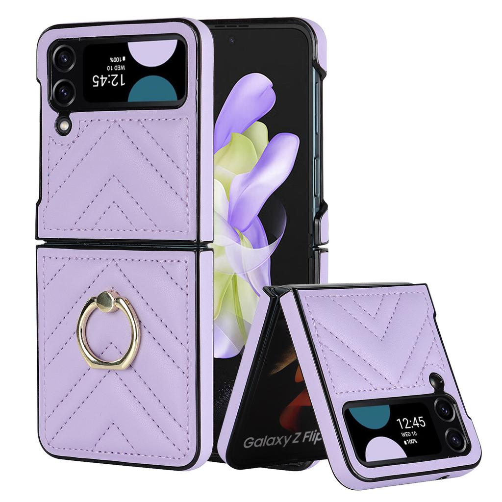 Z Flip6 Rotary Folding Mobile Phone Case for Women Suitable for Samsung Flip5 Fashion Protective Case Small Fragrance Style Mobile Phone Leather Case