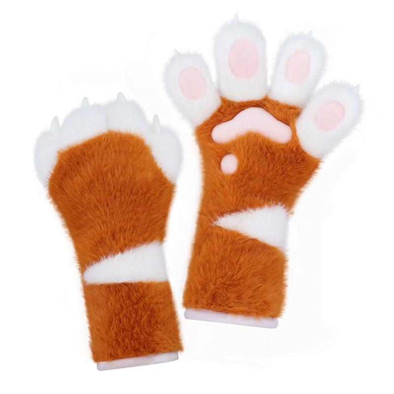 Original New Gloves Fury Handmade Beast Claw Long Furry Plush Gloves Halloween COS Claw Prop