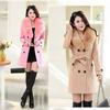 2021 Autumn/Winter Women's Wool Coat with Multi-button Design.