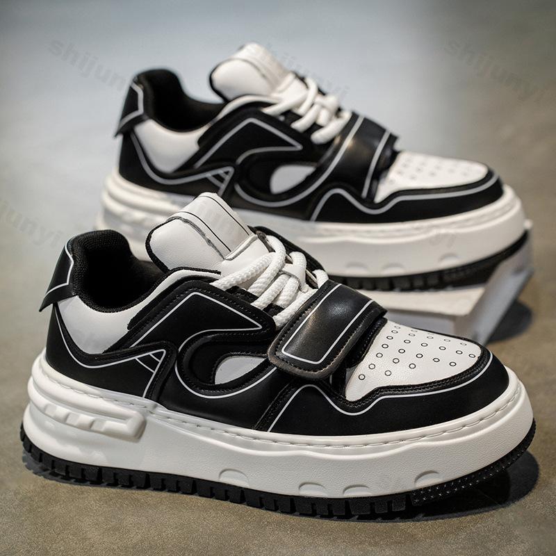 

Fashion Thick Soled Casual Fashion Versatile Punk Shoes for Men 2925 Autumn Niche Design Comfortable Low Top Non Slip Platform sneakers 39 чёрный