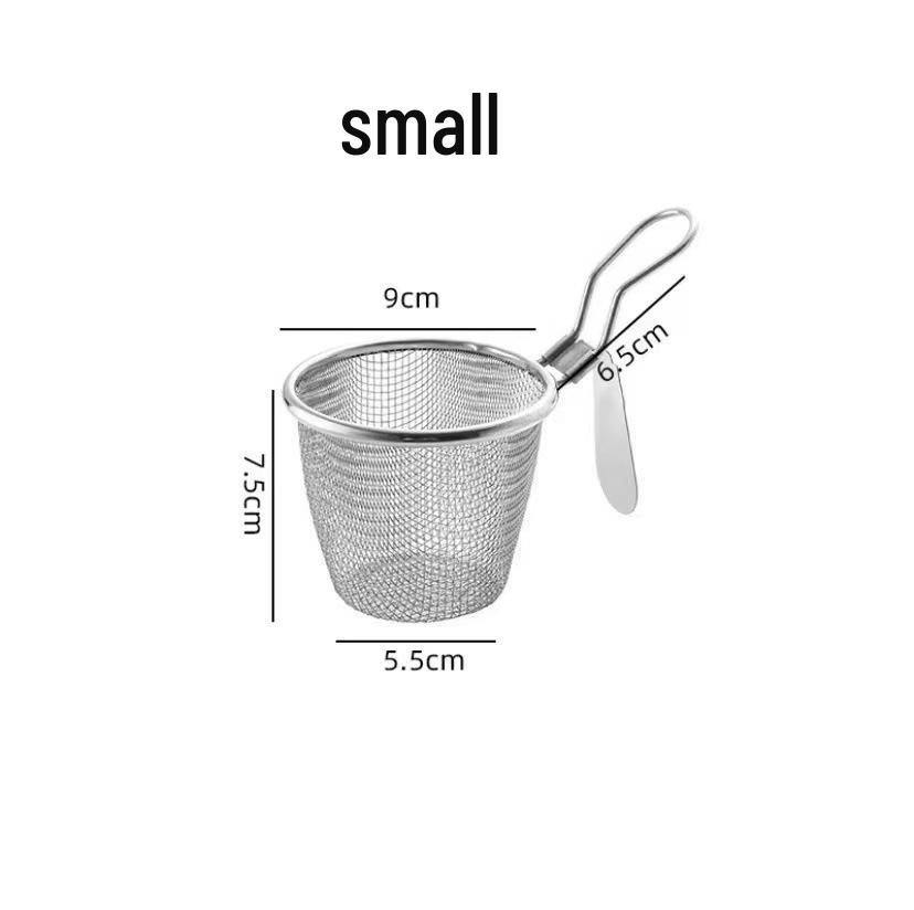 Mini-Edelstahl-Bratpfanne ohne Beschichtung mit Sieb für Induktionsherde