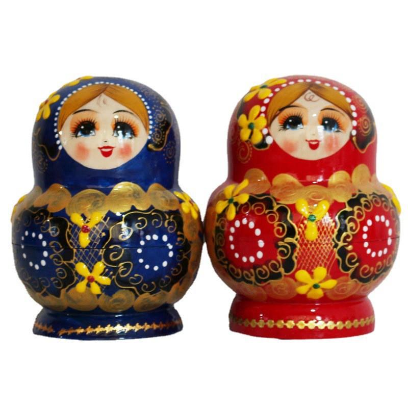10-layer Russian Nesting Dolls Handmade Wooden Decorative Festival