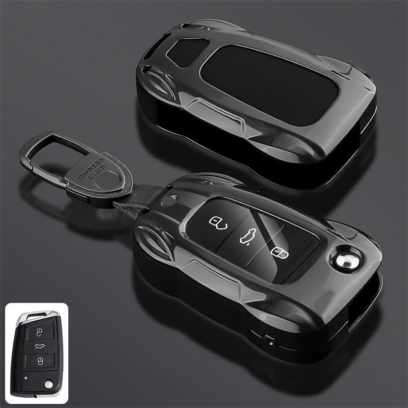 Metal Car Remote Key Cover Case Holder Keychain Shell Fob For VW Volkswagen T-ROC Golf 7 Polo Tiguan T-Cross Jetta EOS Beetle