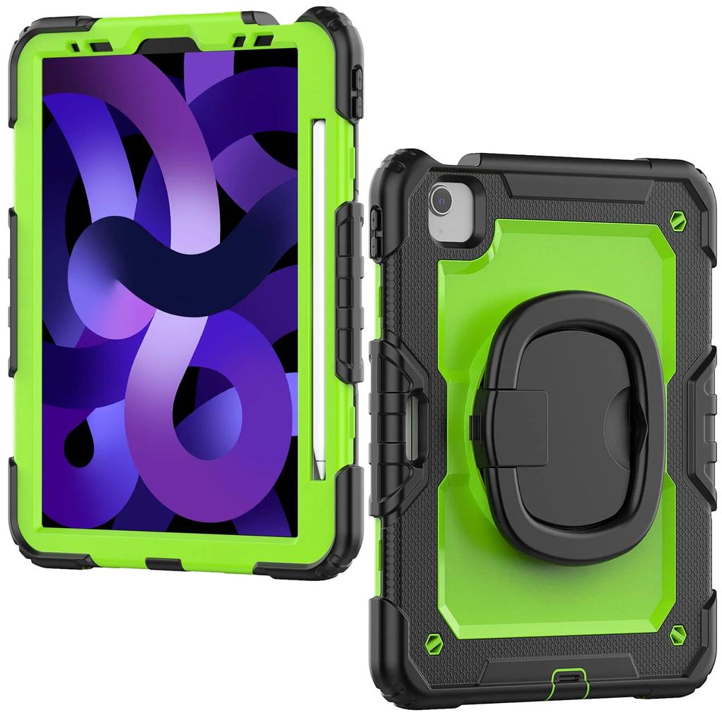 For iPad Pro 11''/Air 4/5,Military Grade Shockproof Protective Silicone Cover 360 Folding Handle Grip + Handle Shoulder Strap