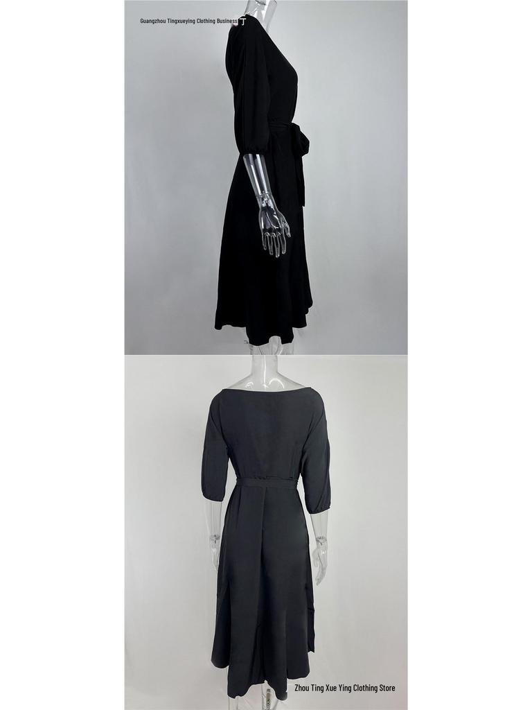 Spring Women's Elegant One-Shoulder Dress with Cinched Waist