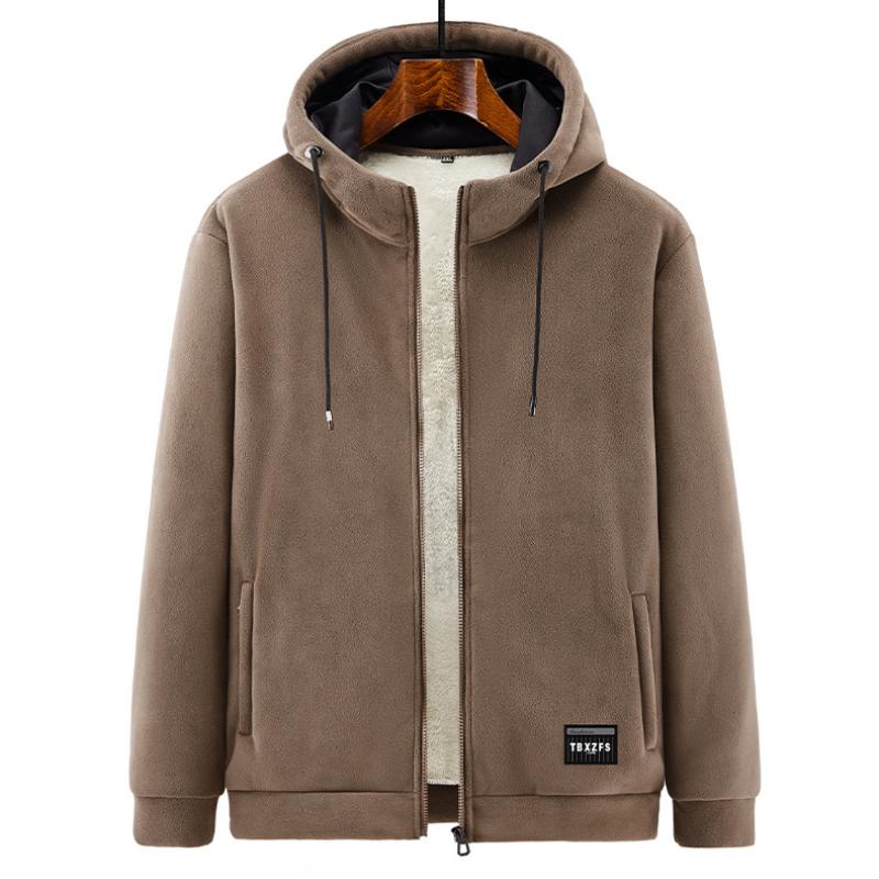 

Зимний плюшевый кардиган с капюшоном, утолщенная толстовка на осень и зиму, свободная спортивная и повседневная куртка из овечьего бархата, теплая куртка для мужчин 5XL