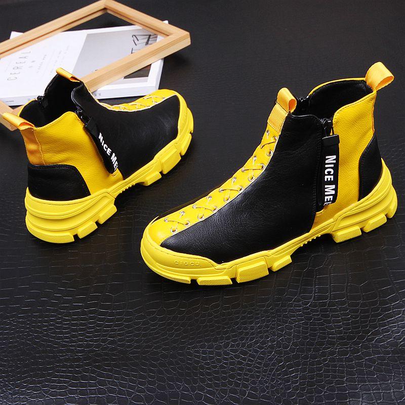 Móda Móda Nové Pánské Designové vysoké tenisky zip Ležérní ploché platformové boty Kotníkové boty Skateboardové boty Zapatos Hombre b2