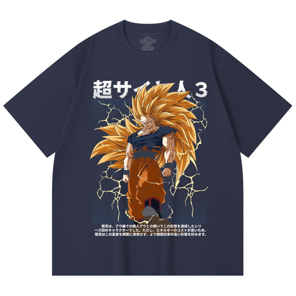 230 Gsm 100% Cotton Dragon Ball V59 Goku SSJ3 Print Unisex Heavy Cotton T Shirt