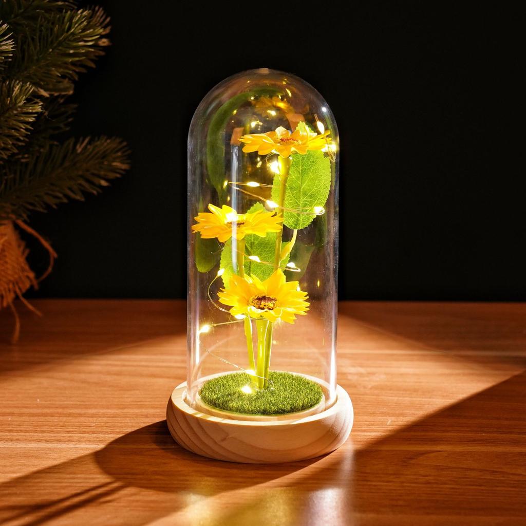 Soap Flower Sunflower Ornament Creative Mother's Day Valentine's Day Gift Night Light Simulation Eternal Sunflower