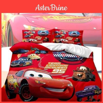 Set Biancheria da Letto Cars Saetta McQueen con Stampa Attiva Colorante Stile Moderno per Decorazione Camera da Letto Bambini