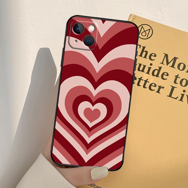 Latte Love Tunnel Brown Heart Phone Case For iPhone 17 16 14 13 12 11 15 Pro Max mini XR 16e 15 16 Plus 17 Air Full Cover