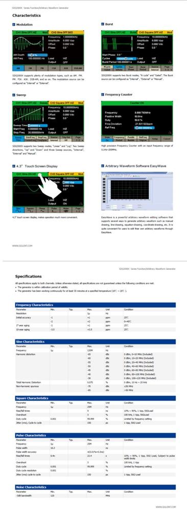 SIGLENT SDG2042X 40MHz Arbiträrer Wellenform-Funktionsgenerator mit hochpräzisem Frequenzzähler