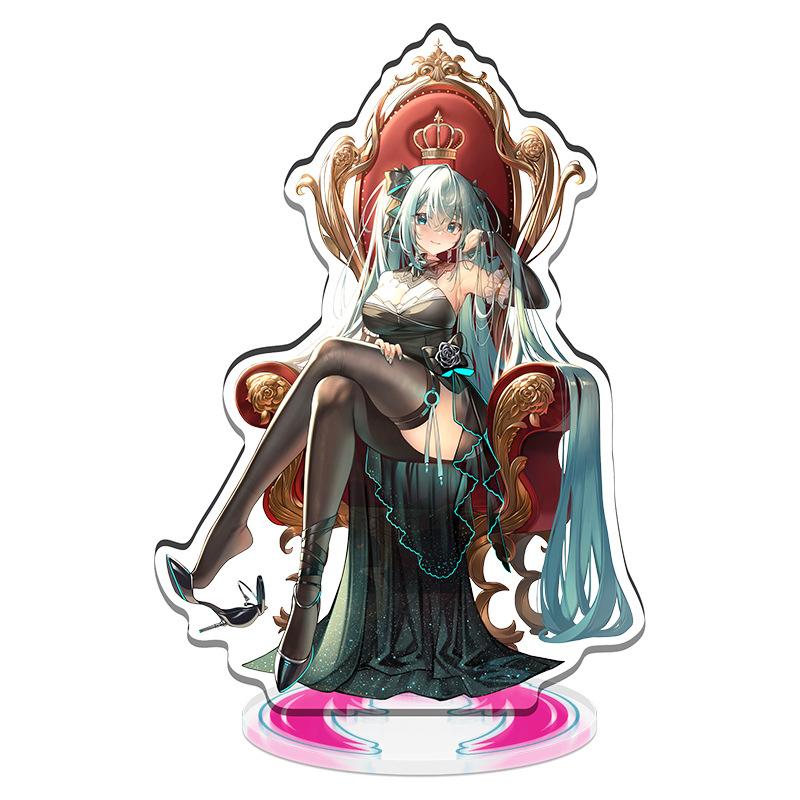 

Vocaloid Miku Hatsune Miku Acrylic Seamless Inner Print Stand Figure V4X Future Throne Series V Family Merchandise Anime ABOUT 15.5CM
