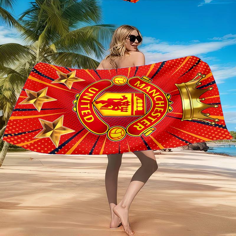 Manchester United Wappen Strandtuch, Schnelltrocknend, Pflegeleicht, Geeignet für Fitness und Strandurlaub, Sport-Essential