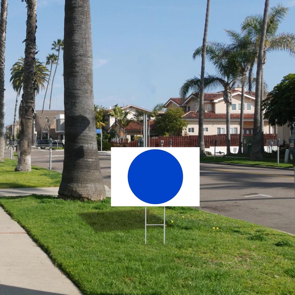 White Background With Blue Dots Courtyard Signboard Blue Wave Outdoor Large Double-sided Printing
