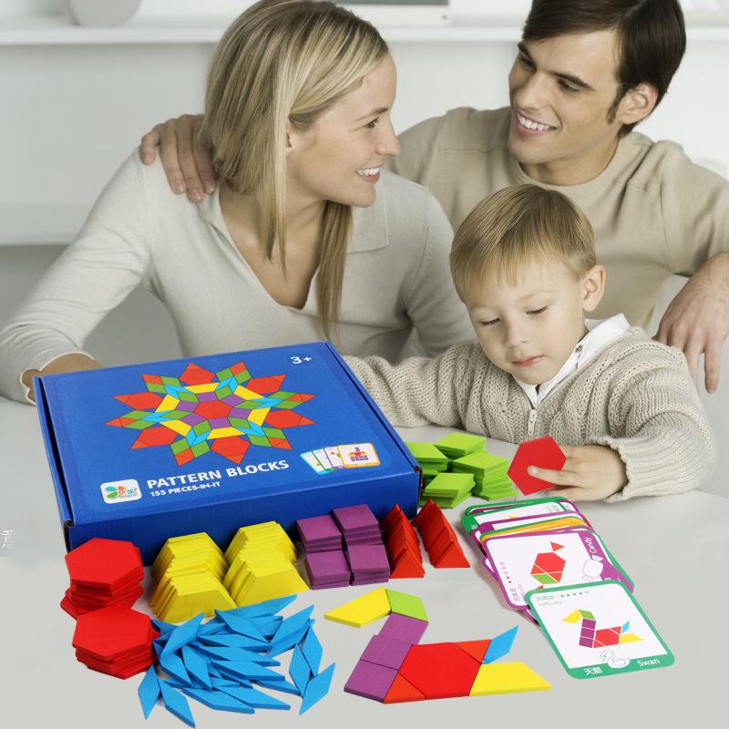 155-Piece Geometric Shape Tangram Puzzle Game for Early Childhood Education