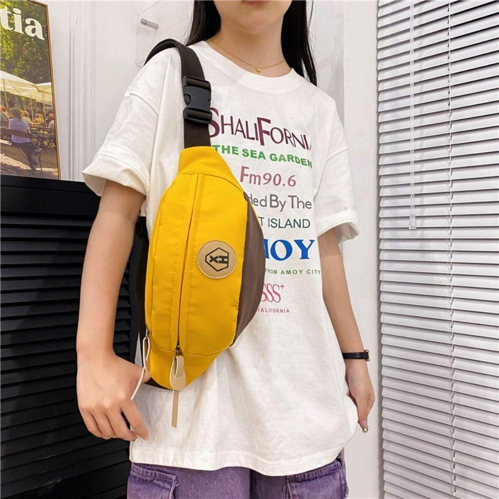 Nylon Canvas Chest Bag Harajuku Waist Bag Simple Canvas Crossbody Bag  Student
