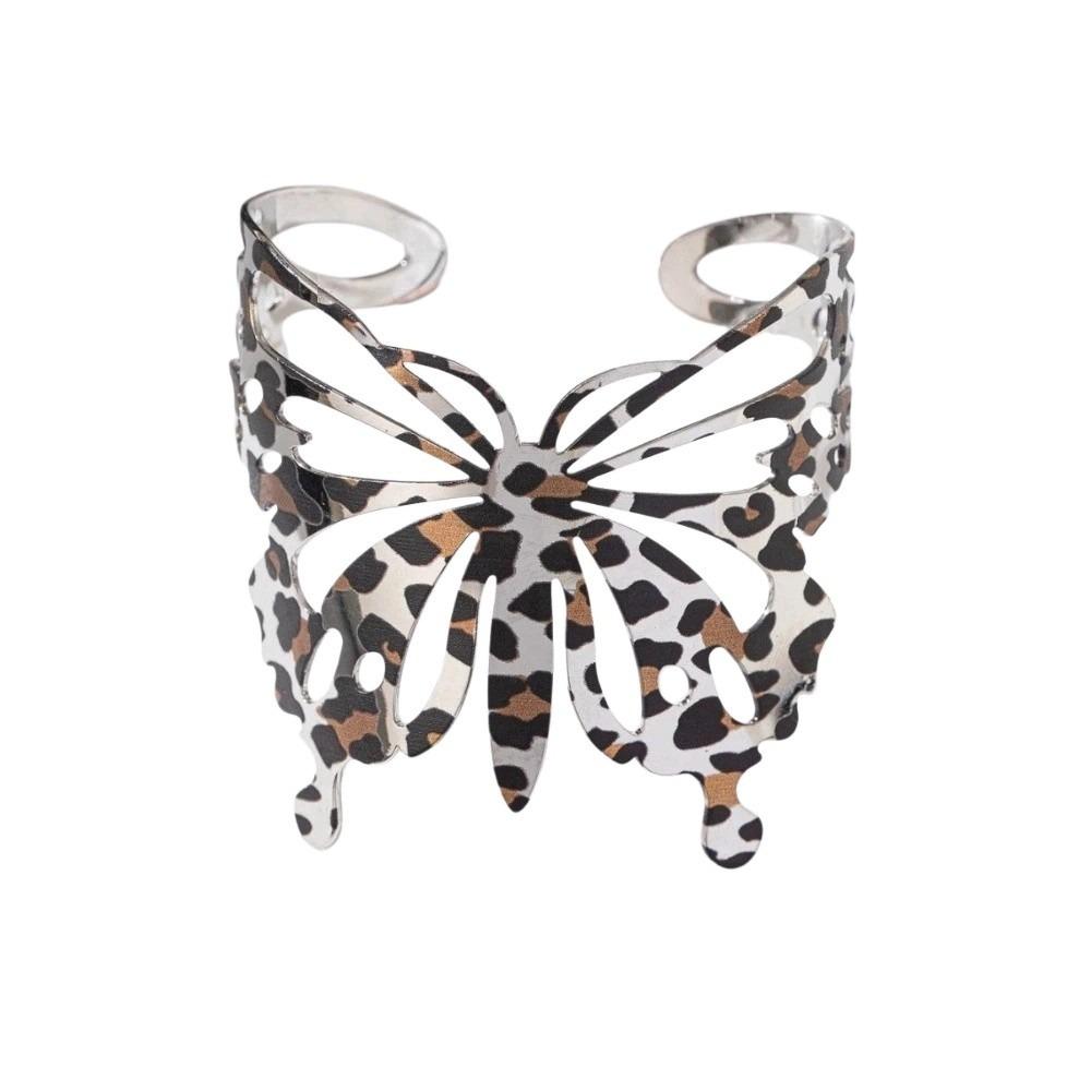 

Adjustable Hollow Armband Vintage Up Arm Bangle Leopard Print Butterfly Bracelet Arm Accessories срібний