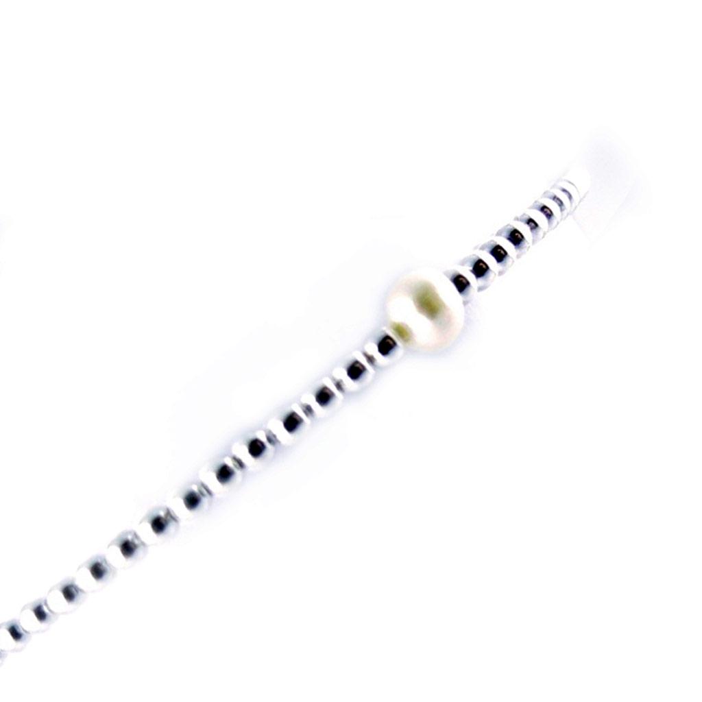 Les Trésors De Lily [L3848] - Bracelet Argent 'Biwa' ivoire argenté - 4 mm