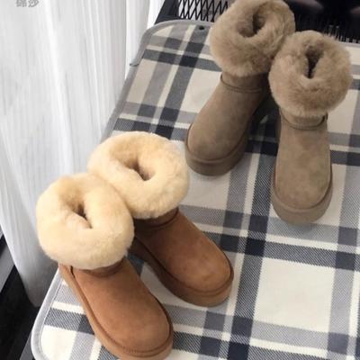 Fashion Mid-calf Snow Boots 2024 New Women's Waterproof Warm Thick-soled Boots Winter Slip-on Flat-soled Casual Women's Short Boots