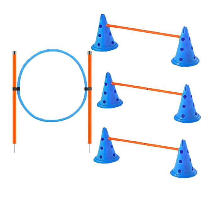 Dog Agility Training Set: Jump Poles, Hurdles & Hoops