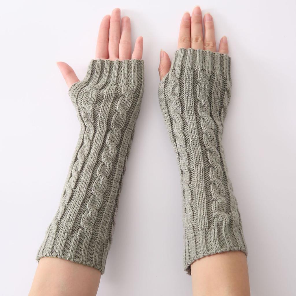 New Jacquard Knitted Woolen Sleeves for Men and Women in Autumn and Winter Fashionable and Warm with Exposed Fingers