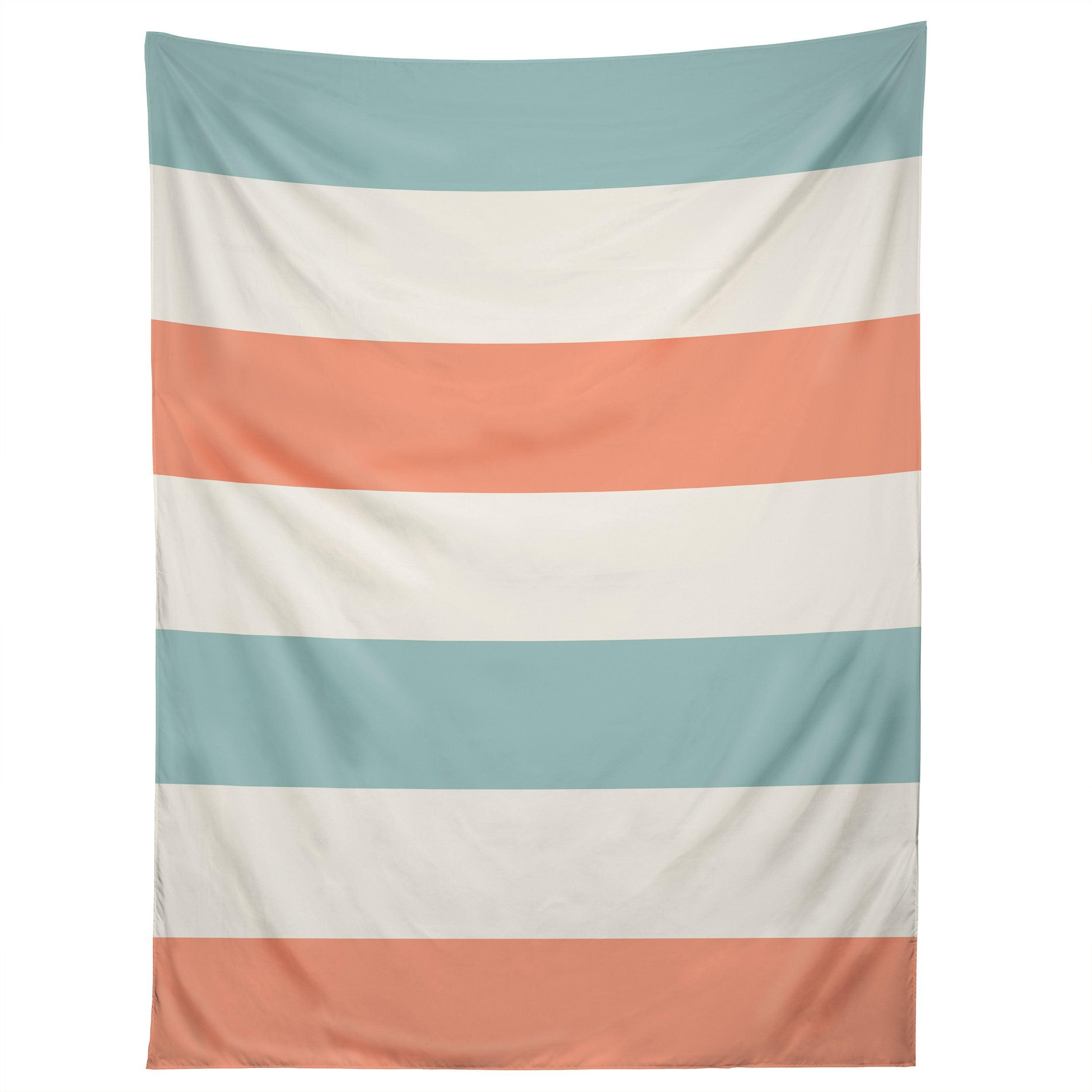 ORANGE TURQUOISE AND CREAM tapestry 75x100